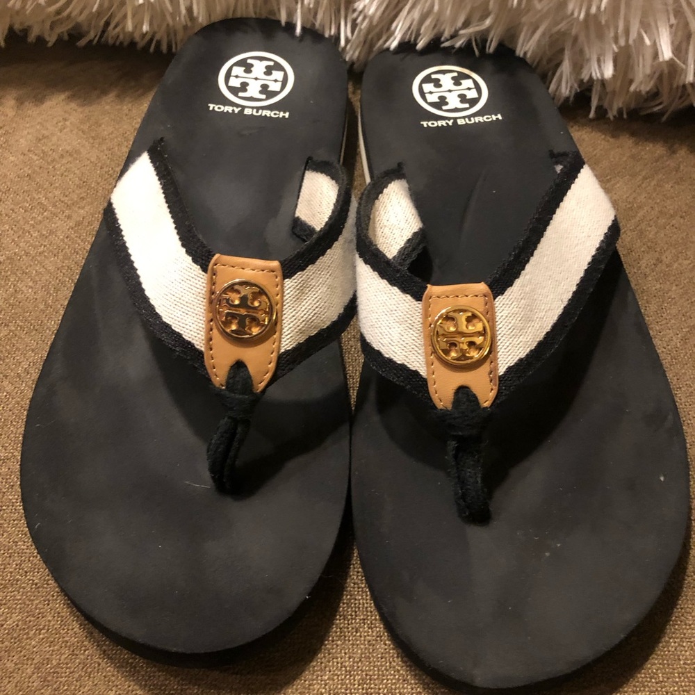 Authentic Tory Burch Flip Flops- Size 10 Used